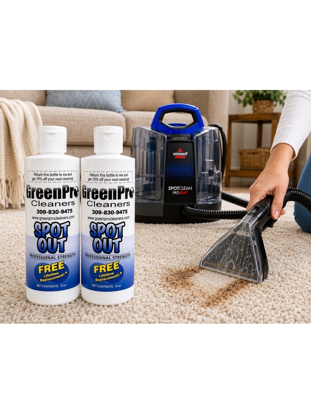 GreenPro Cleaners Stain Remover Liquid Carpet Upholstery